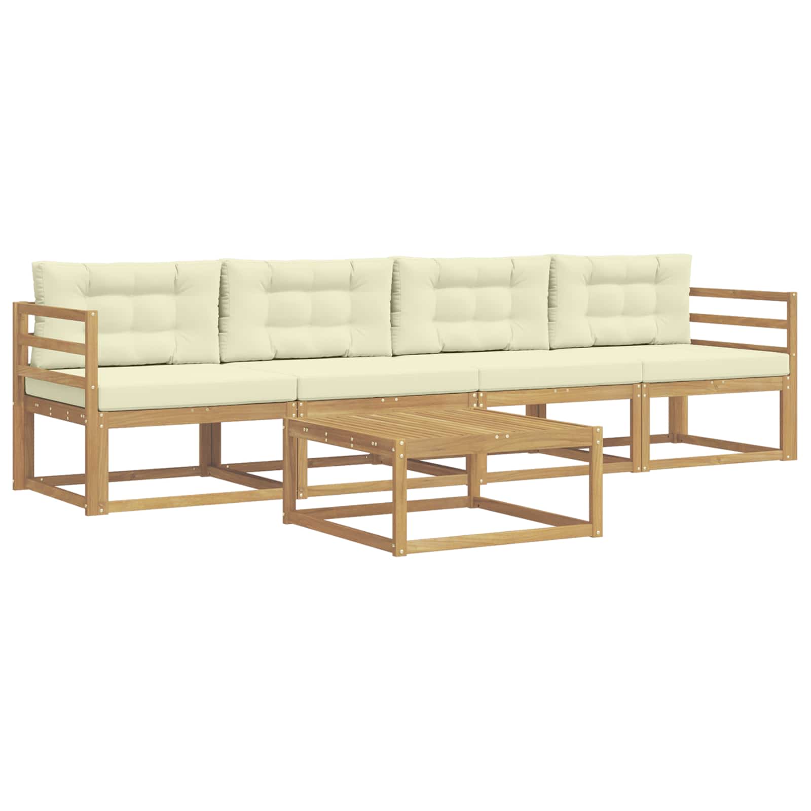 Set vanjskih sofa s jastukom 4 pcs Bijela i krem
