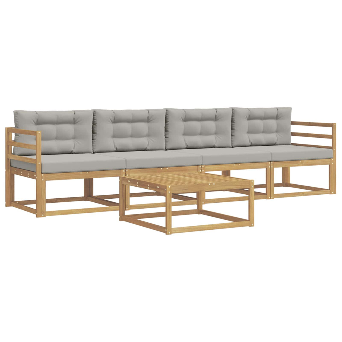 Set vanjskih sofa s jastukom 4 pcs Bijela i svjetlosiva