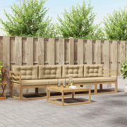 Set vanjskih sofa s jastukom 4 pcs Bijela i bež