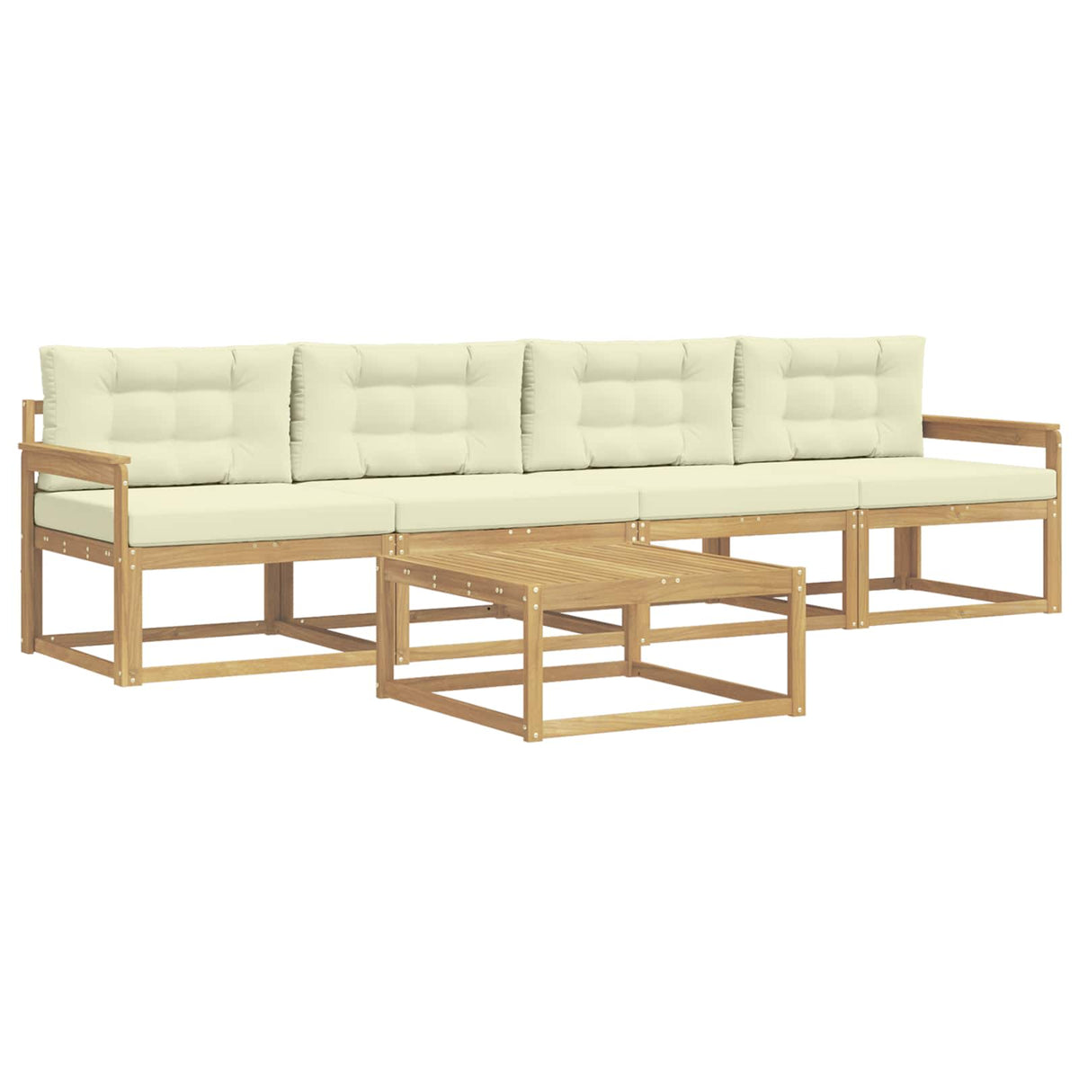 Set vanjskih sofa s jastukom 4 pcs Bijela i krem