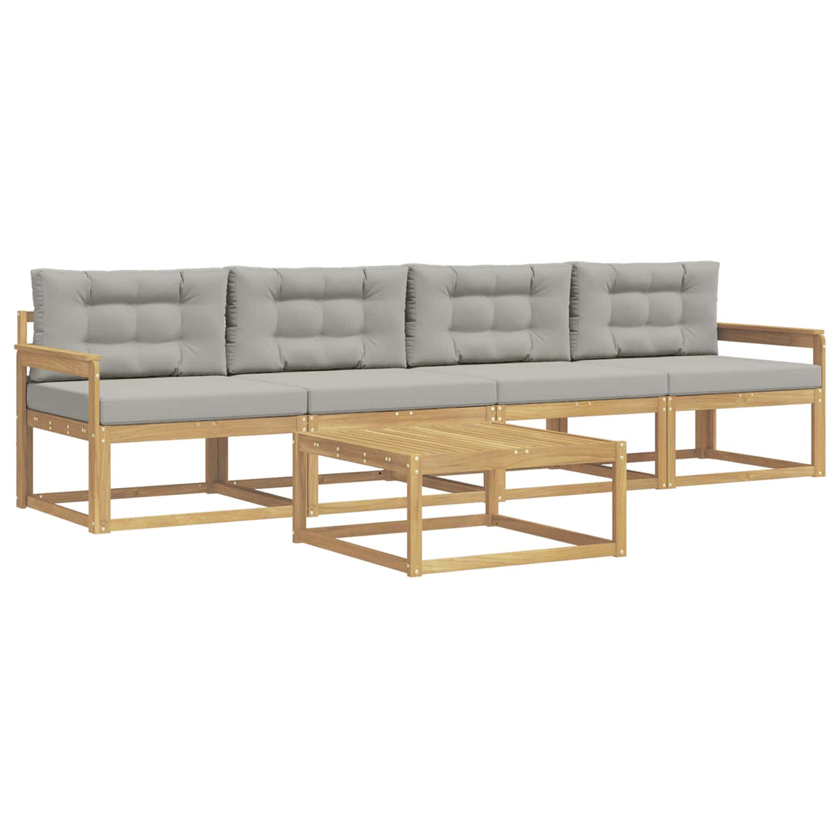 Set vanjskih sofa s jastukom 4 pcs Bijela i svjetlosiva