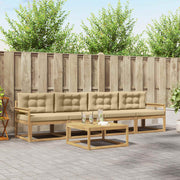 Set vanjskih sofa s jastukom 4 pcs Bijela i bež