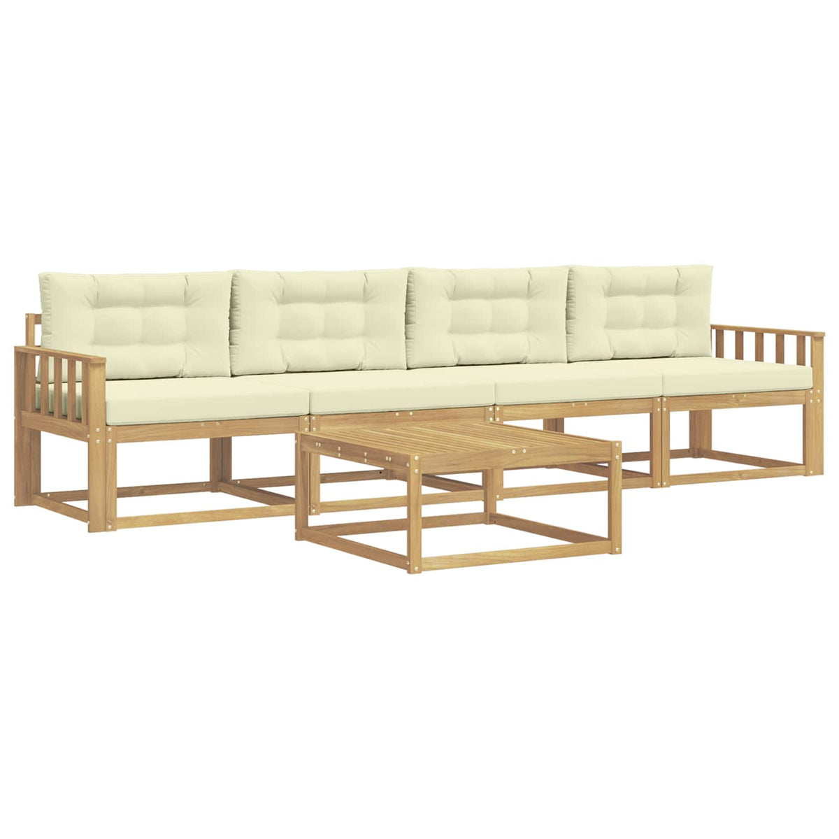 Set vanjskih sofa s jastukom 4 pcs Bijela i krem