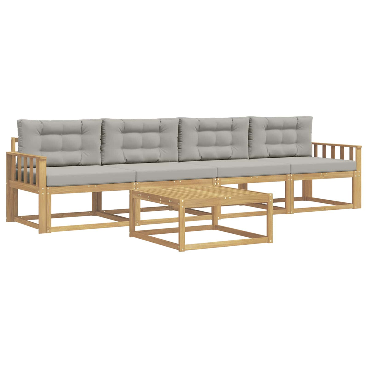 Set vanjskih sofa s jastukom 4 pcs Bijela i svjetlosiva