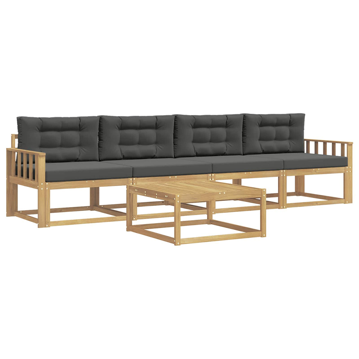 Set vanjskih sofa s jastukom 4 pcs Bijela i antracit