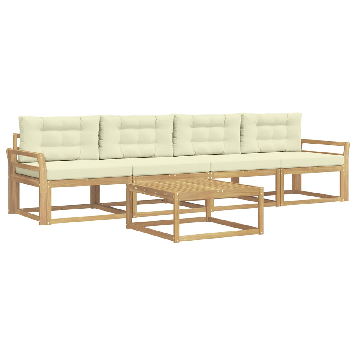 Set vanjskih sofa s jastukom 4 pcs Bijela i krem