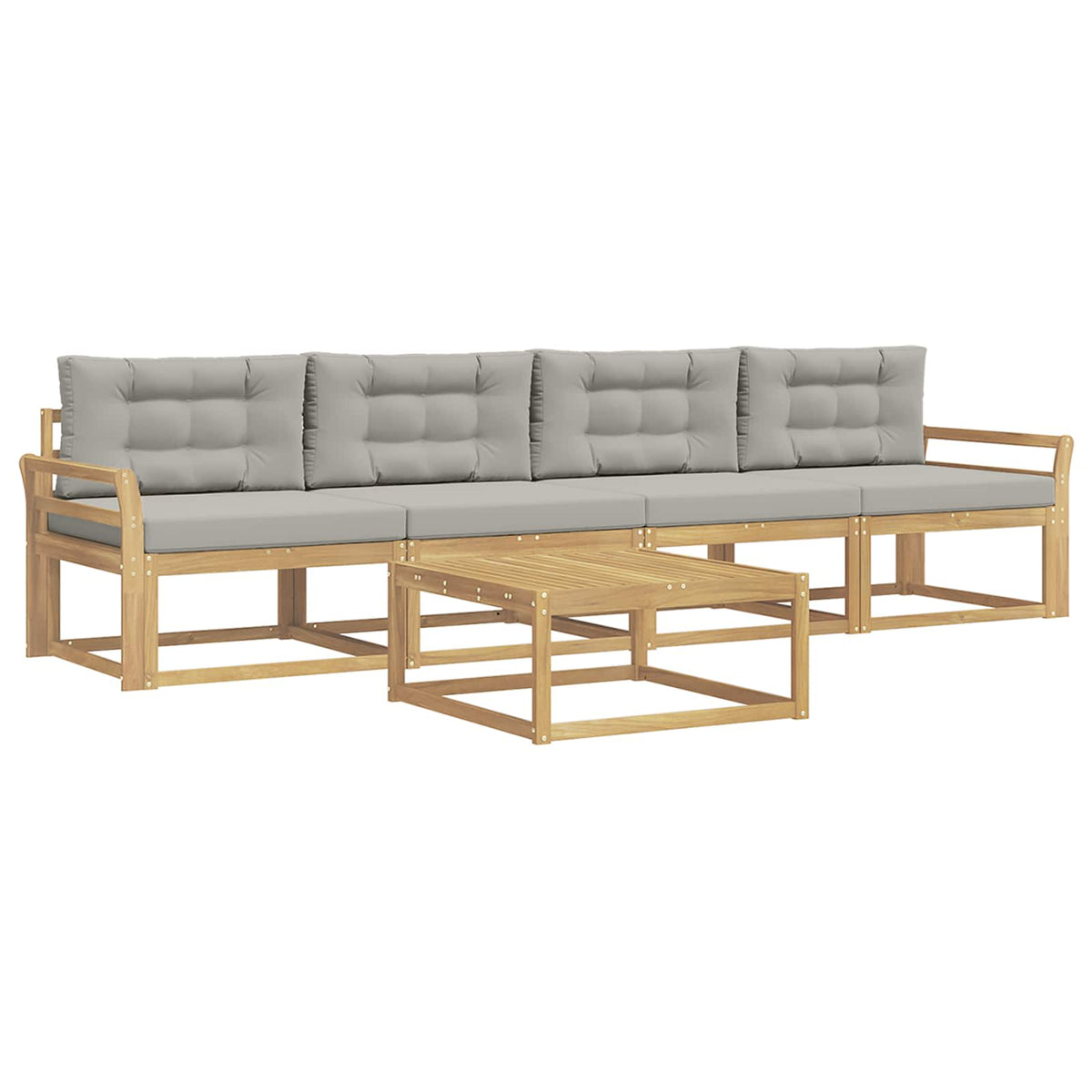 Set vanjskih sofa s jastukom 4 pcs Bijela i svjetlosiva