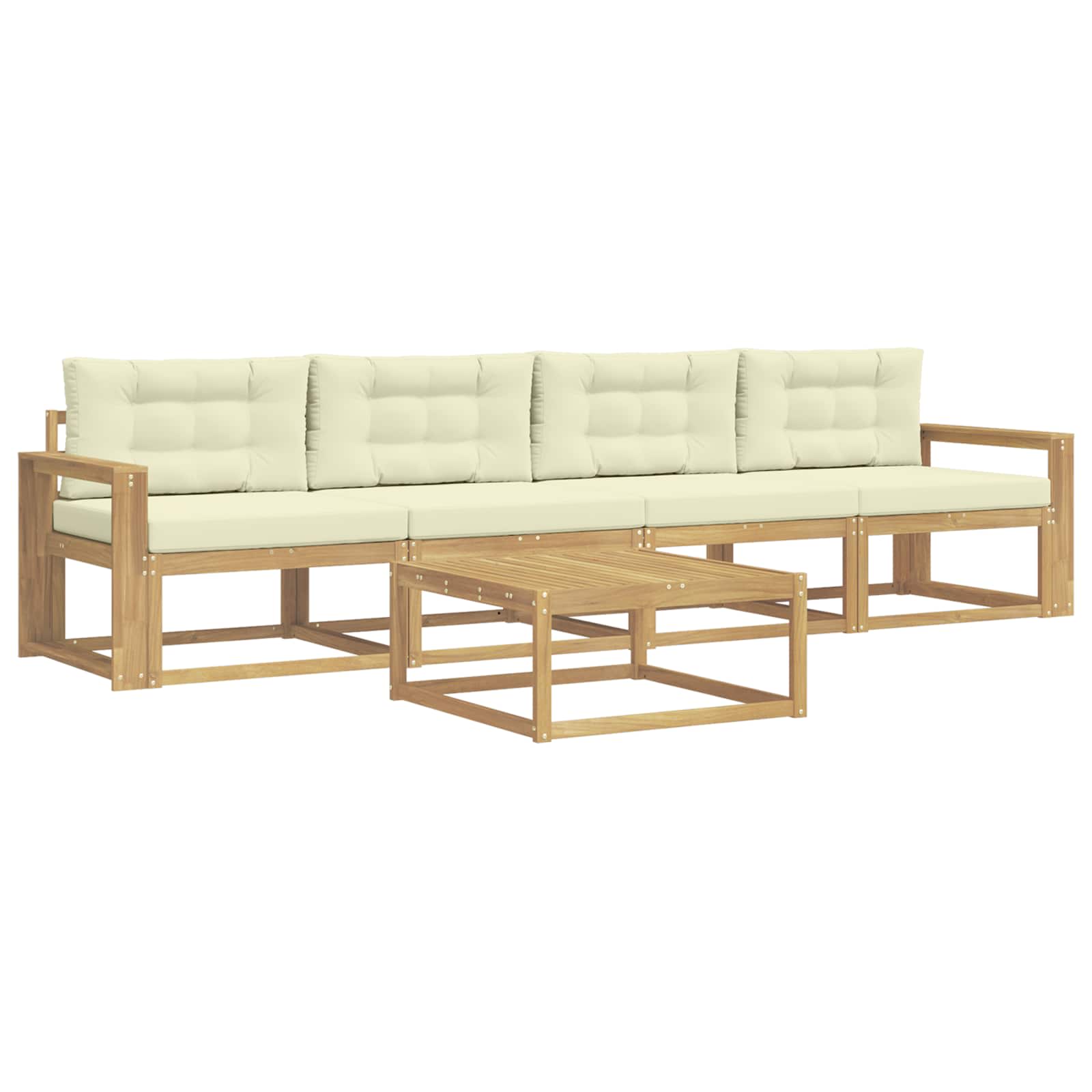 Set vanjskih sofa s jastukom 4 pcs Bijela i krem