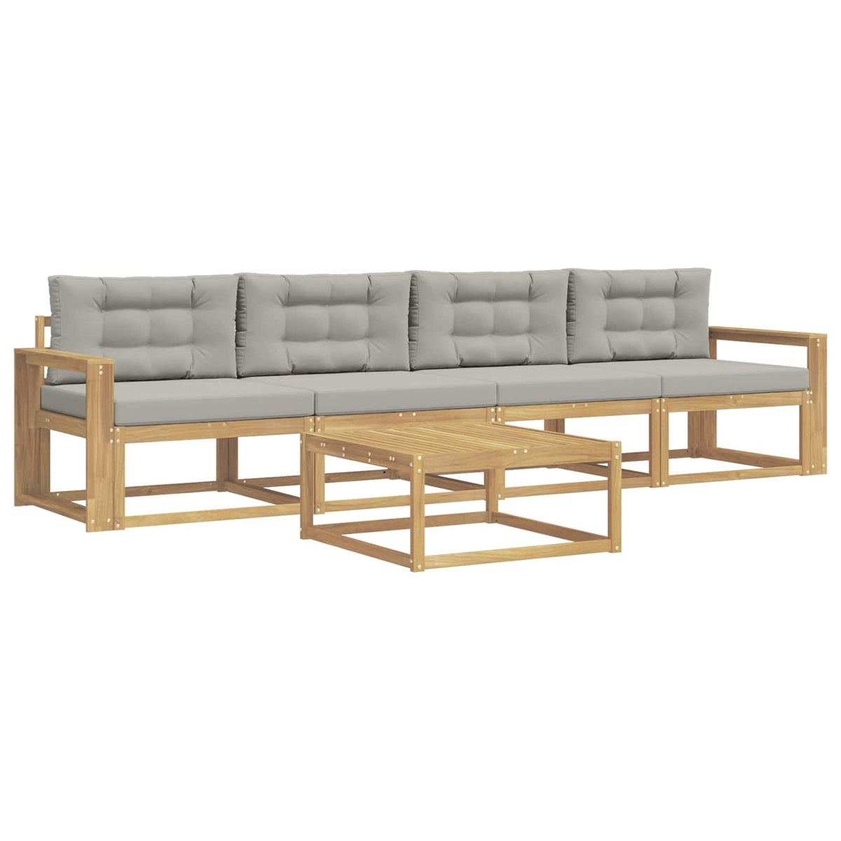 Set vanjskih sofa s jastukom 4 pcs Bijela i svjetlosiva
