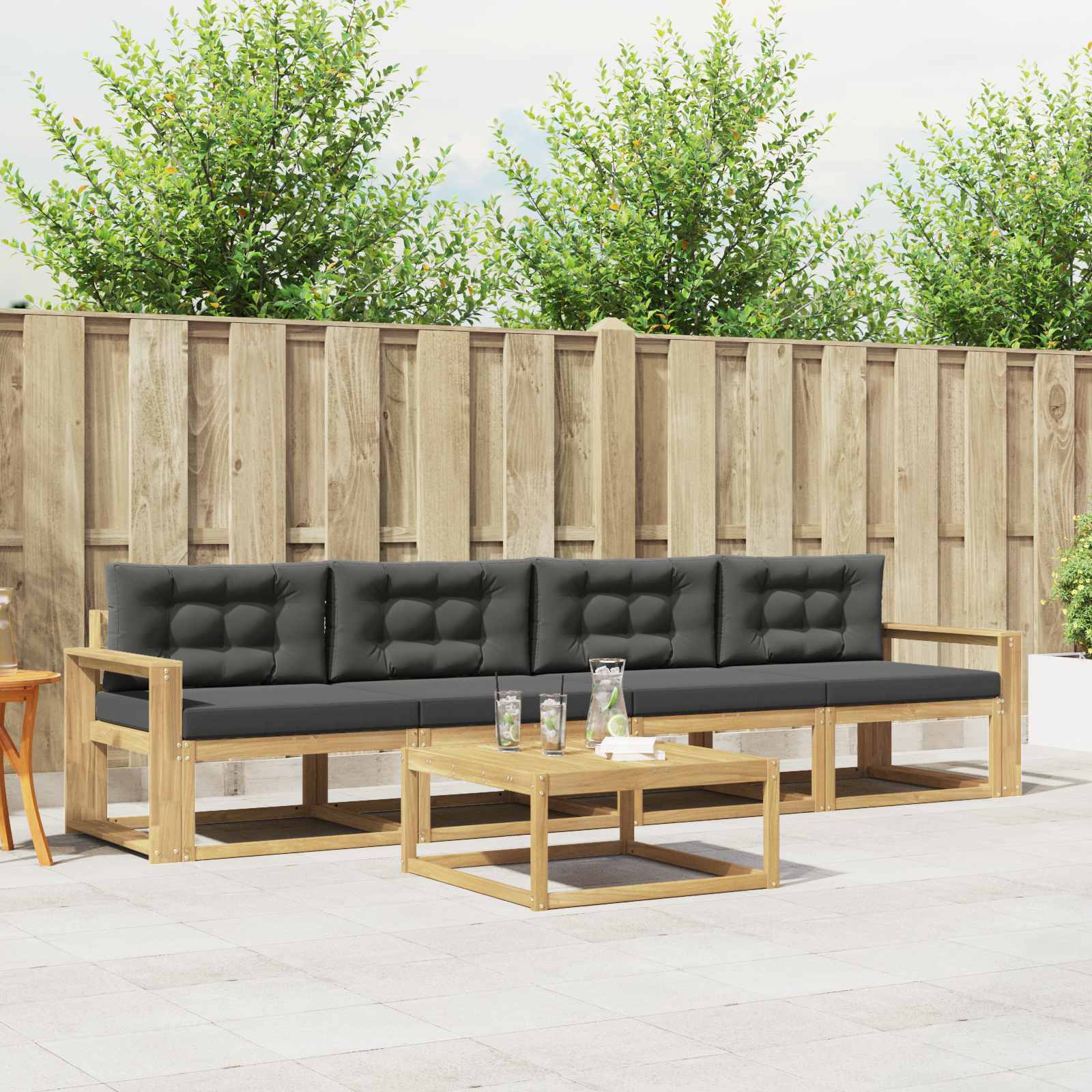 Set vanjskih sofa s jastukom 4 pcs Bijela i antracit