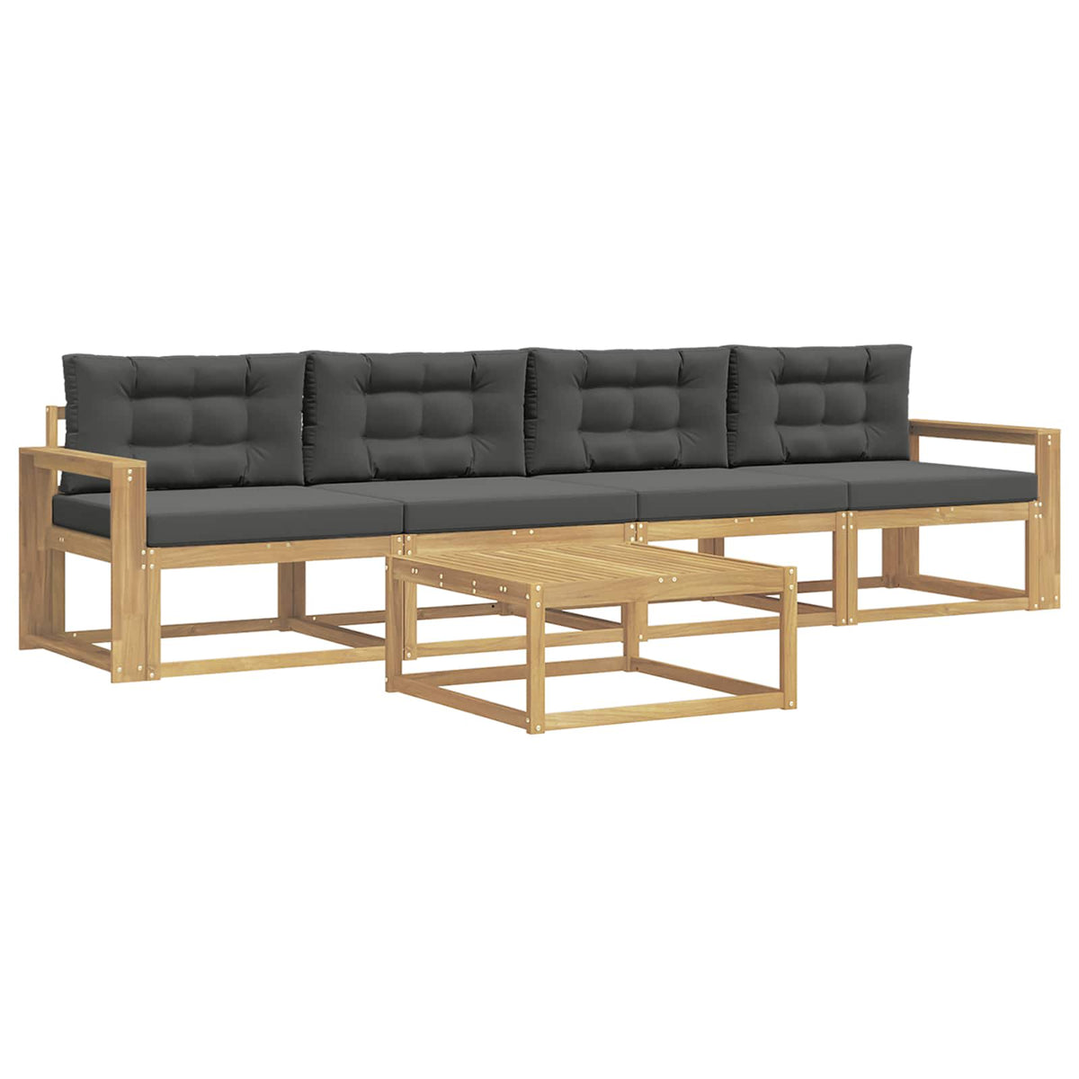 Set vanjskih sofa s jastukom 4 pcs Bijela i antracit