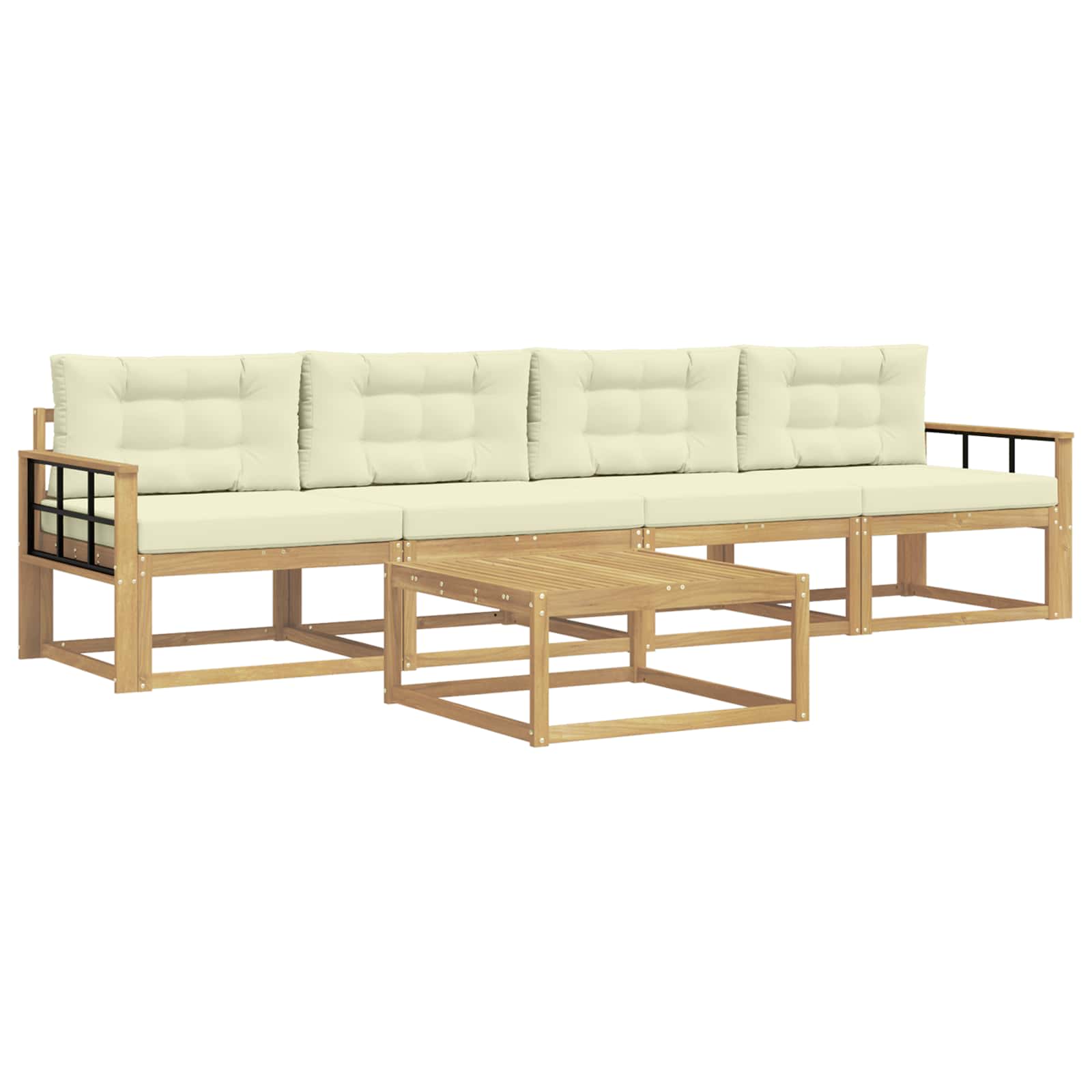 Set vanjskih sofa s jastukom 4 pcs Bijela i krem