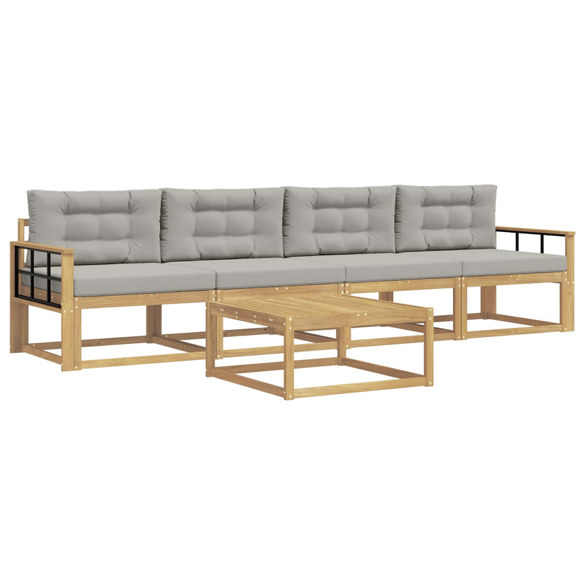 Set vanjskih sofa s jastukom 4 pcs Bijela i svjetlosiva