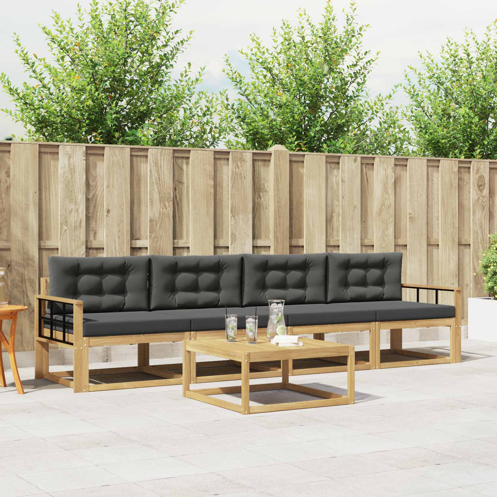 Set vanjskih sofa s jastukom 4 pcs Bijela i antracit