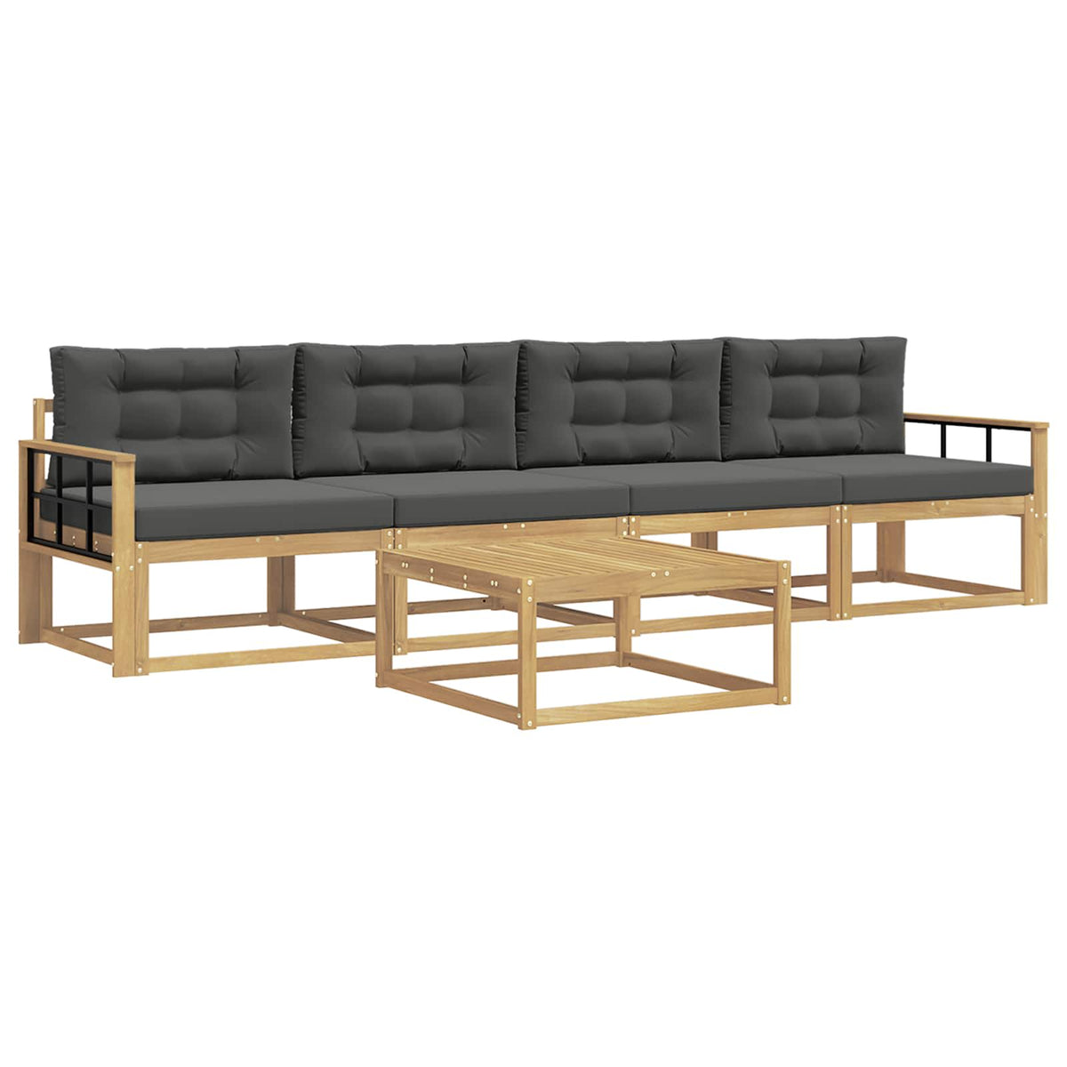 Set vanjskih sofa s jastukom 4 pcs Bijela i antracit