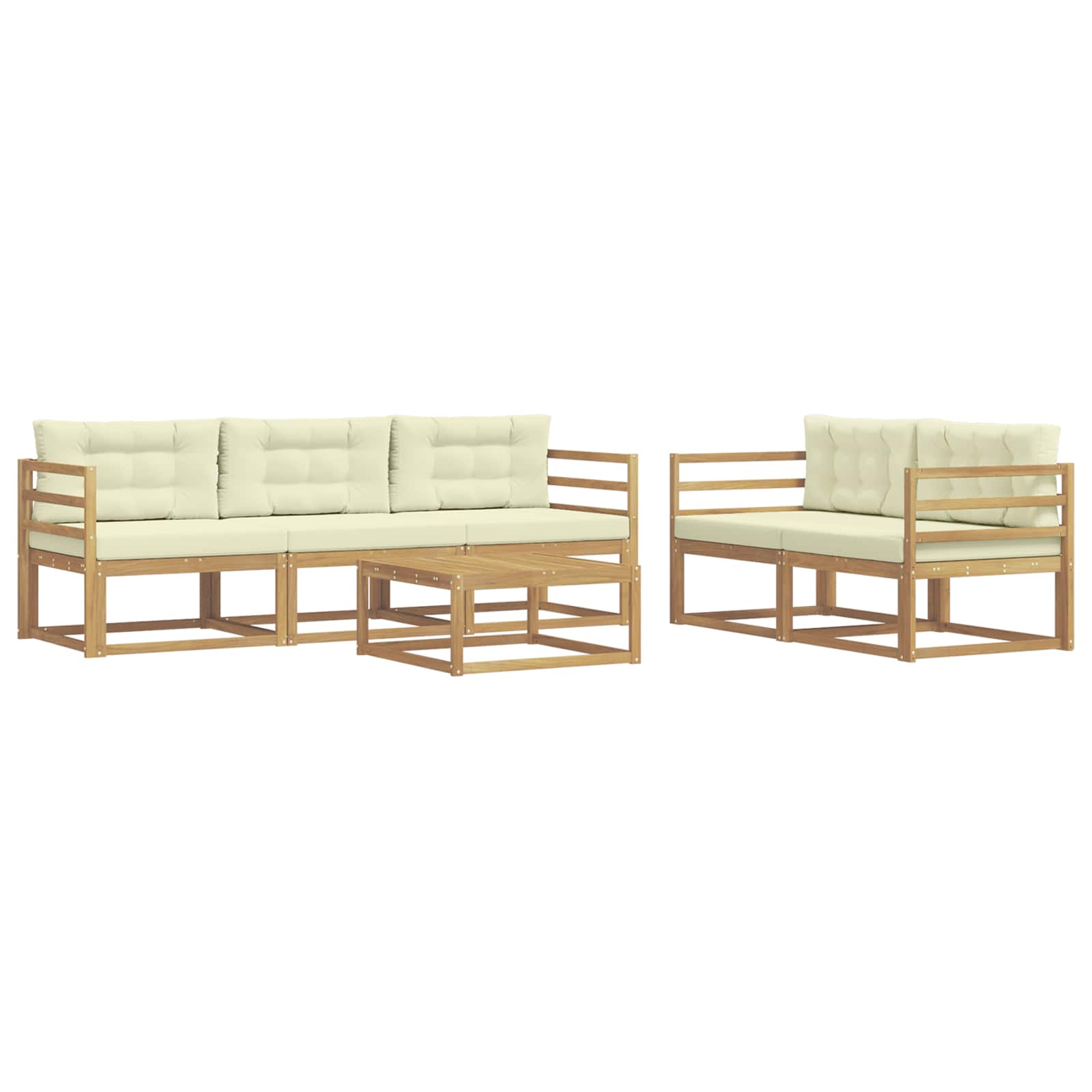 Set vanjskih sofa s jastukom 6 pcs Bijela i krem