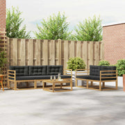 Set vanjskih sofa s jastukom 6 pcs Bijela i antracit