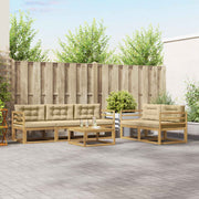 Set vanjskih sofa s jastukom 6 pcs Bijela i bež