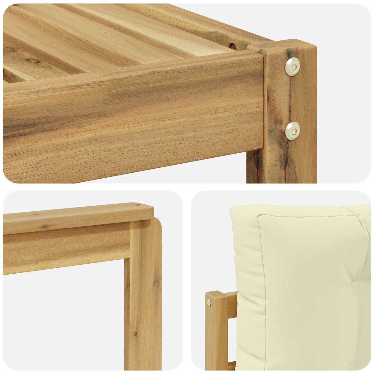 Set vanjskih sofa s jastukom 6 pcs Bijela i krem