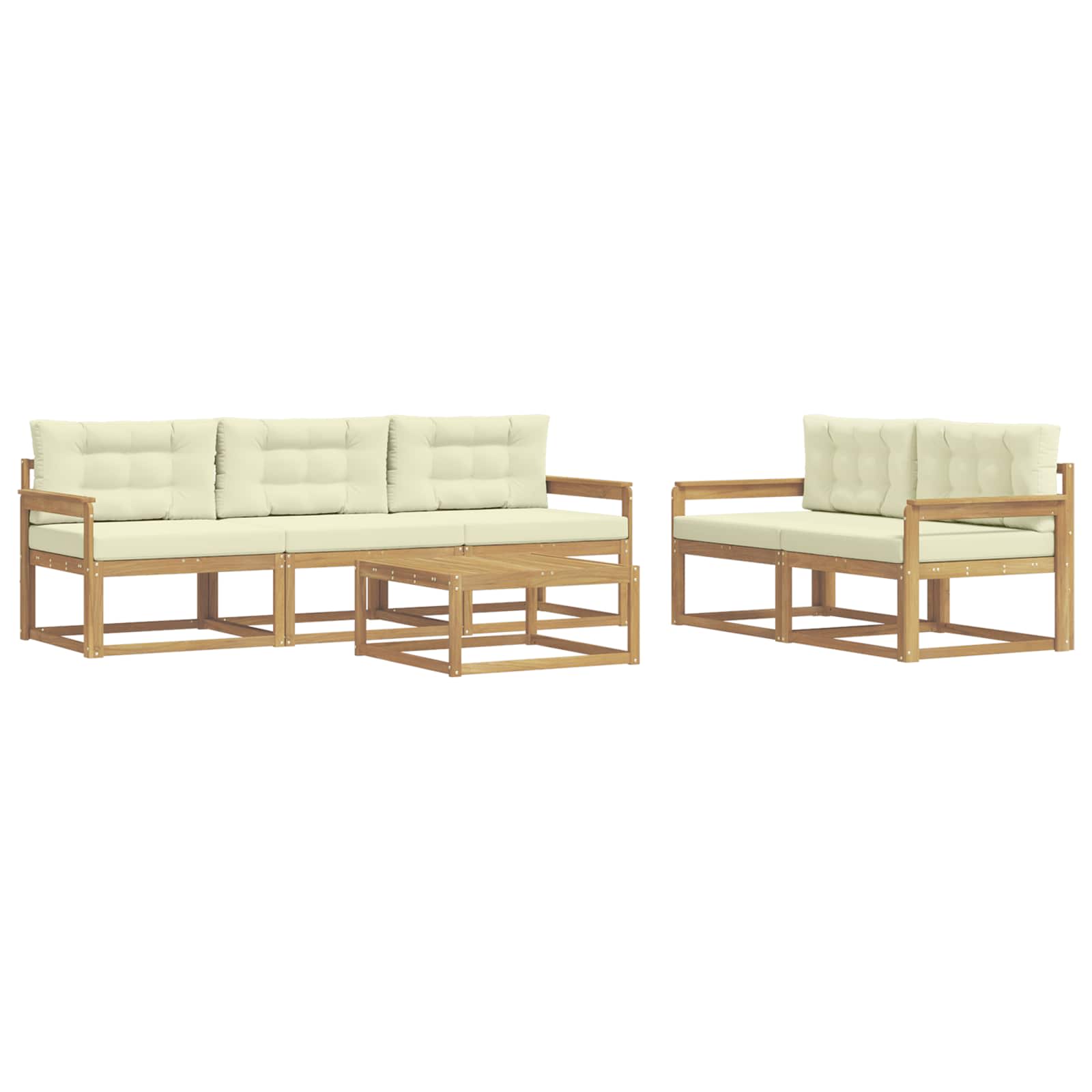 Set vanjskih sofa s jastukom 6 pcs Bijela i krem