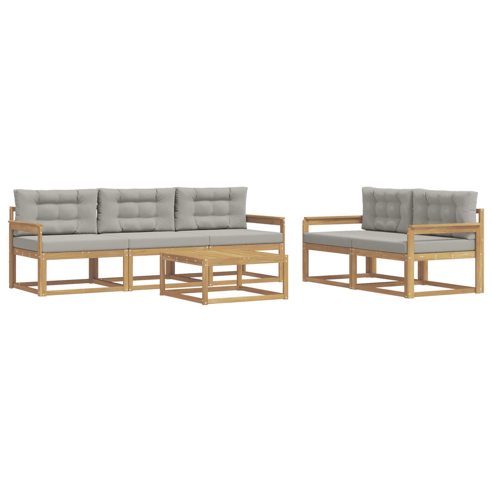 Set vanjskih sofa s jastukom 6 pcs Bijela i svjetlosiva