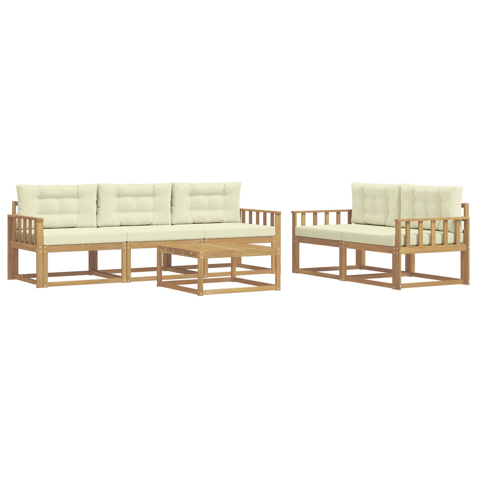 Set vanjskih sofa s jastukom 6 pcs Bijela i krem