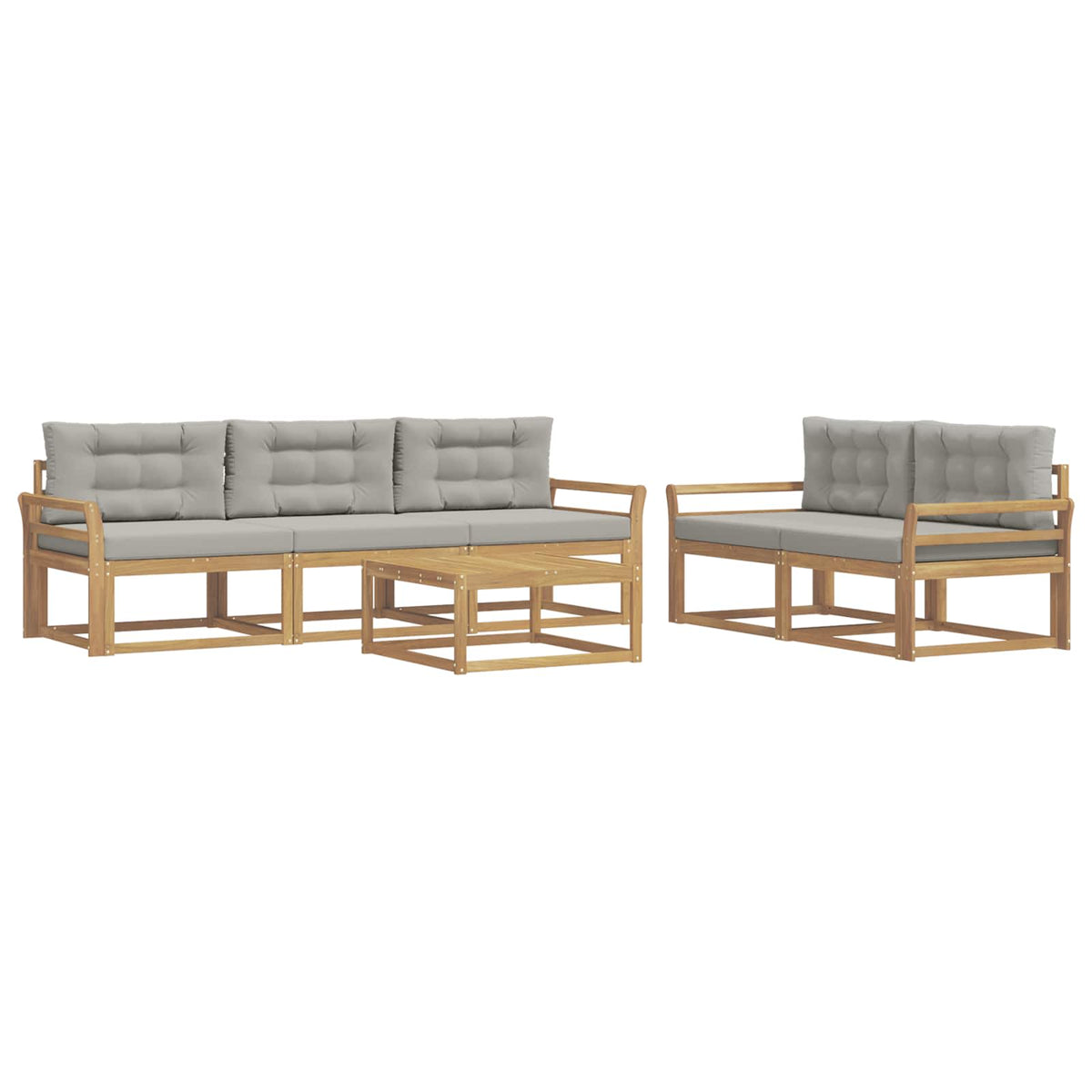 Set vanjskih sofa s jastukom 6 pcs Bijela i svjetlosiva