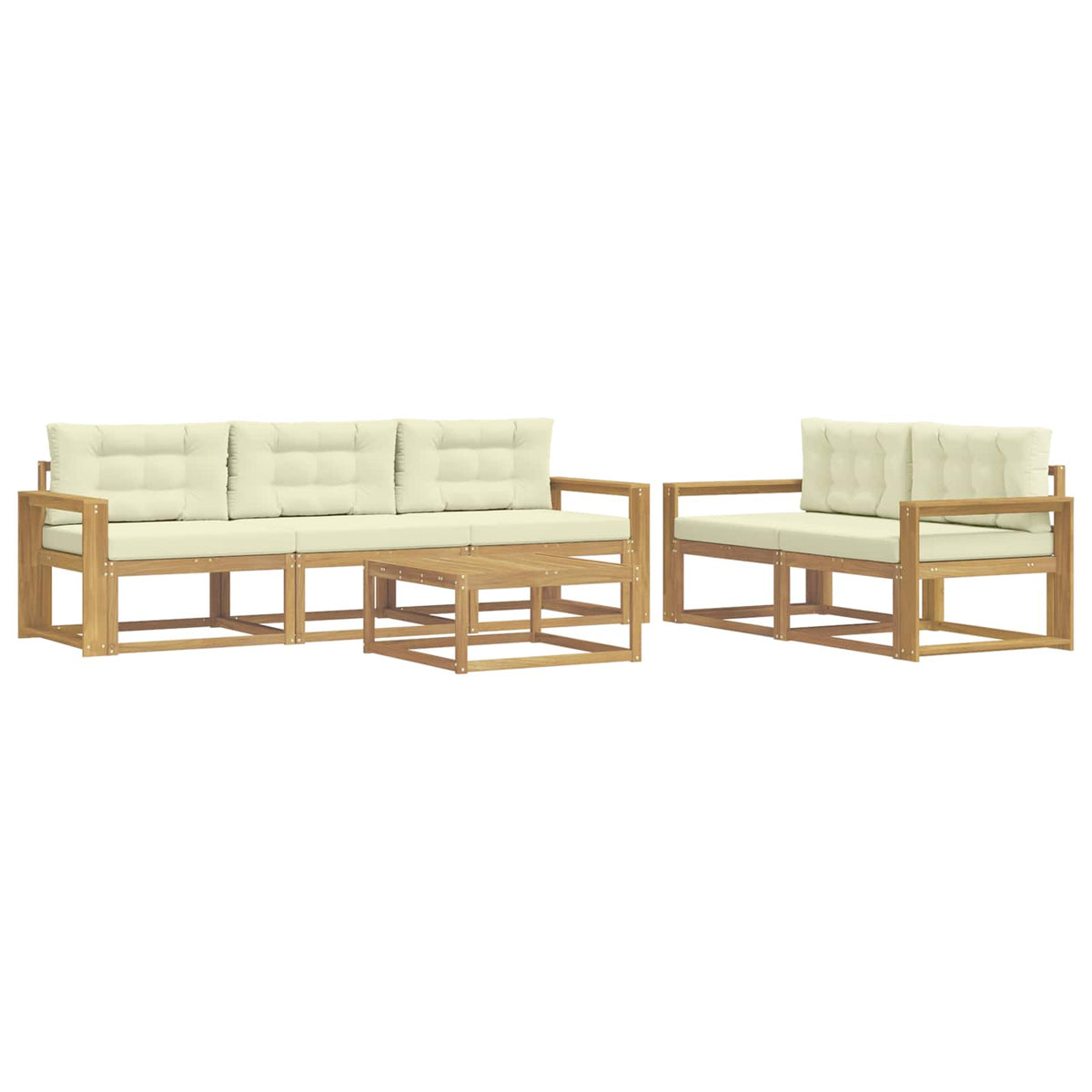 Set vanjskih sofa s jastukom 6 pcs Bijela i krem