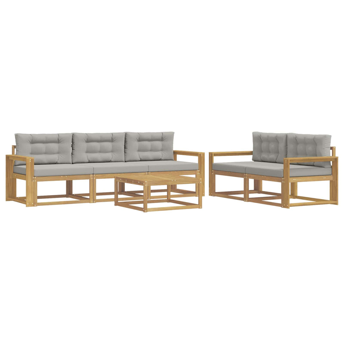 Set vanjskih sofa 6 kom. Bijela i svjetlosiva