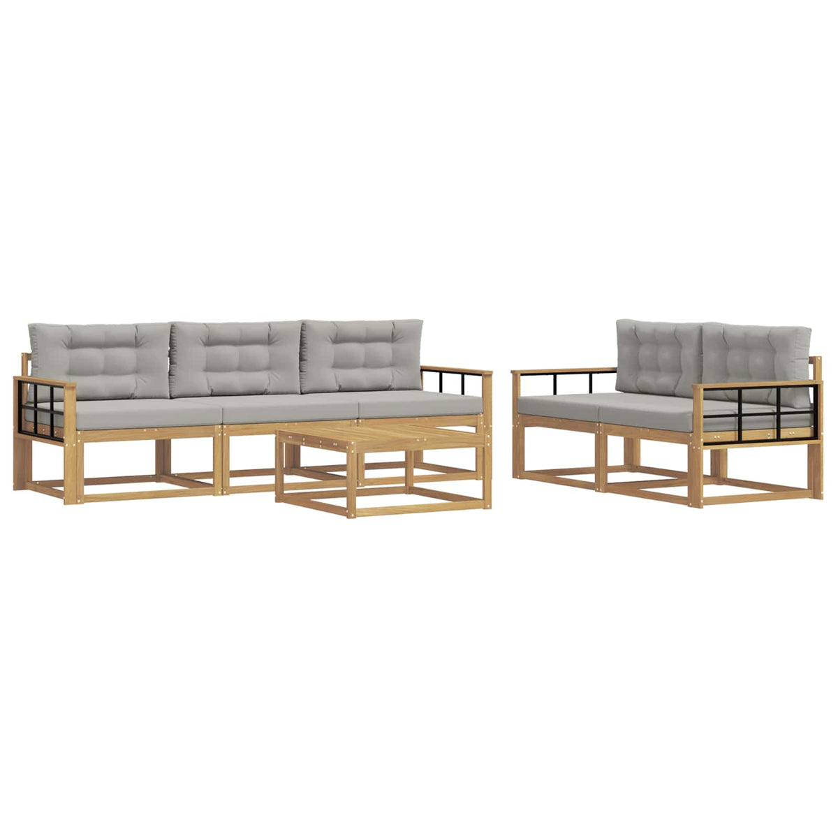 Set vanjskih sofa 6 kom. Bijela i svjetlosiva