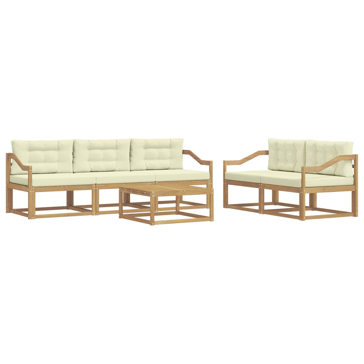 Set vanjskih sofa s jastukom 6 pcs Bijela i krem