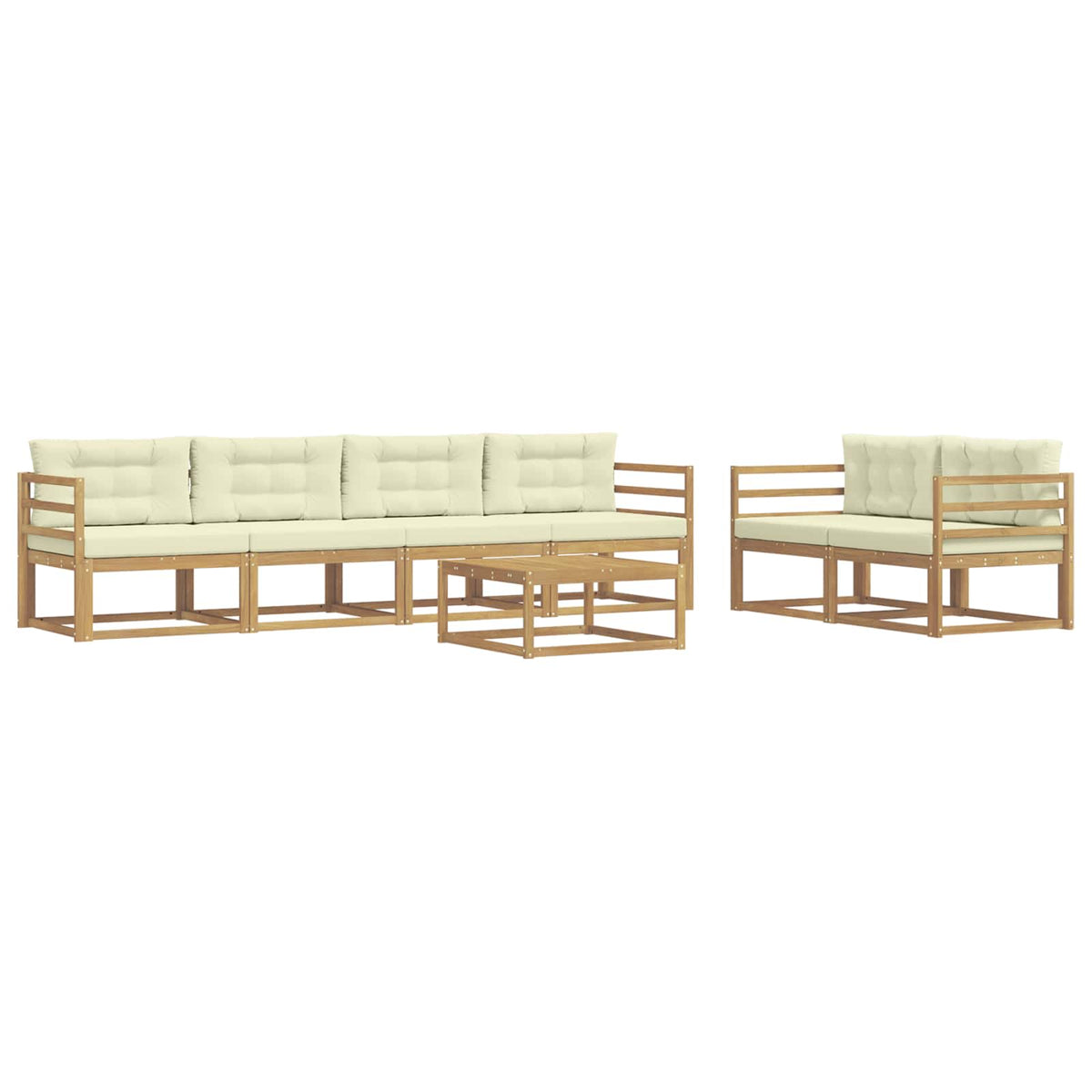 Set vanjskih sofa 6 kom. Bijela i krem