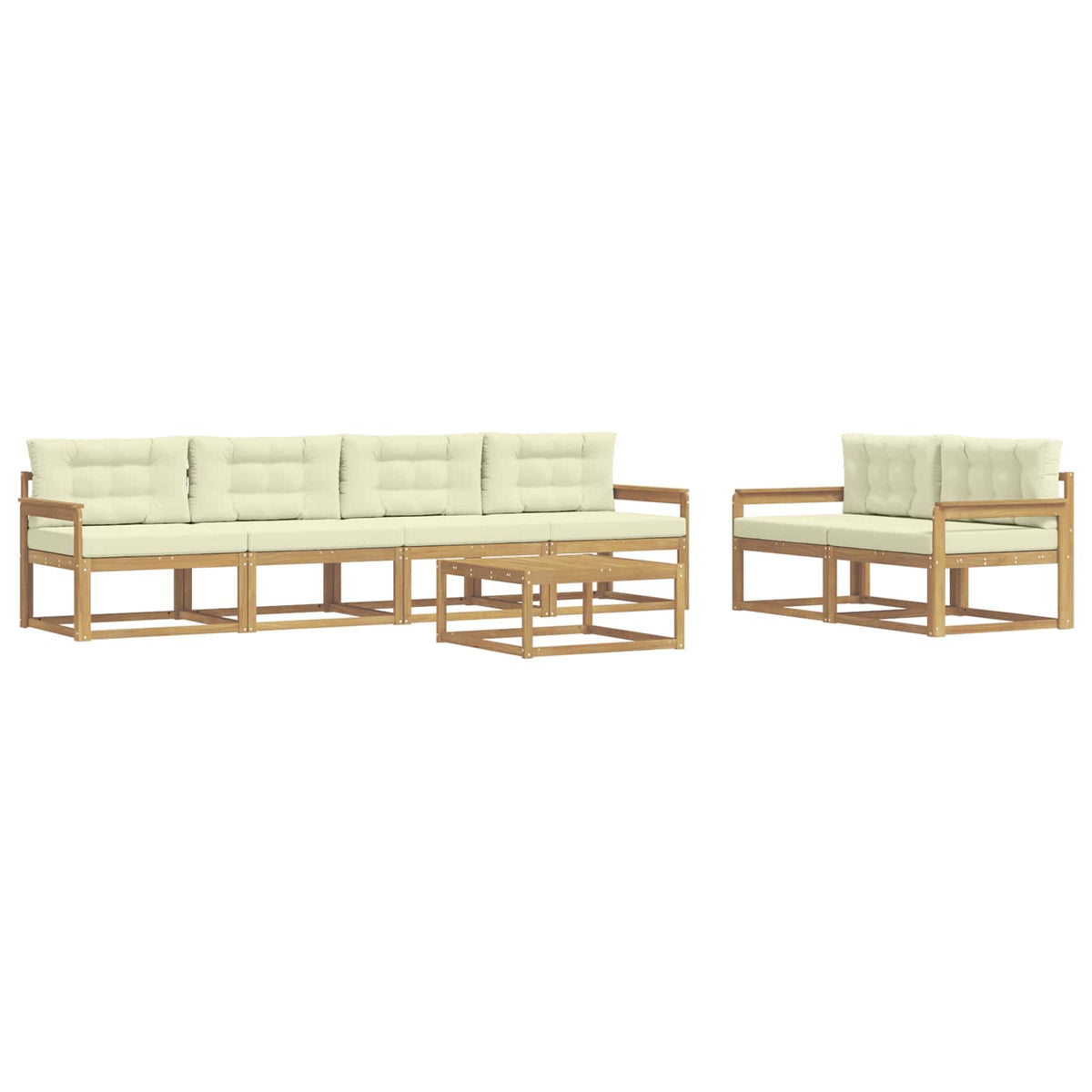 Set vanjskih sofa s jastukom 6 pcs Bijela i krem