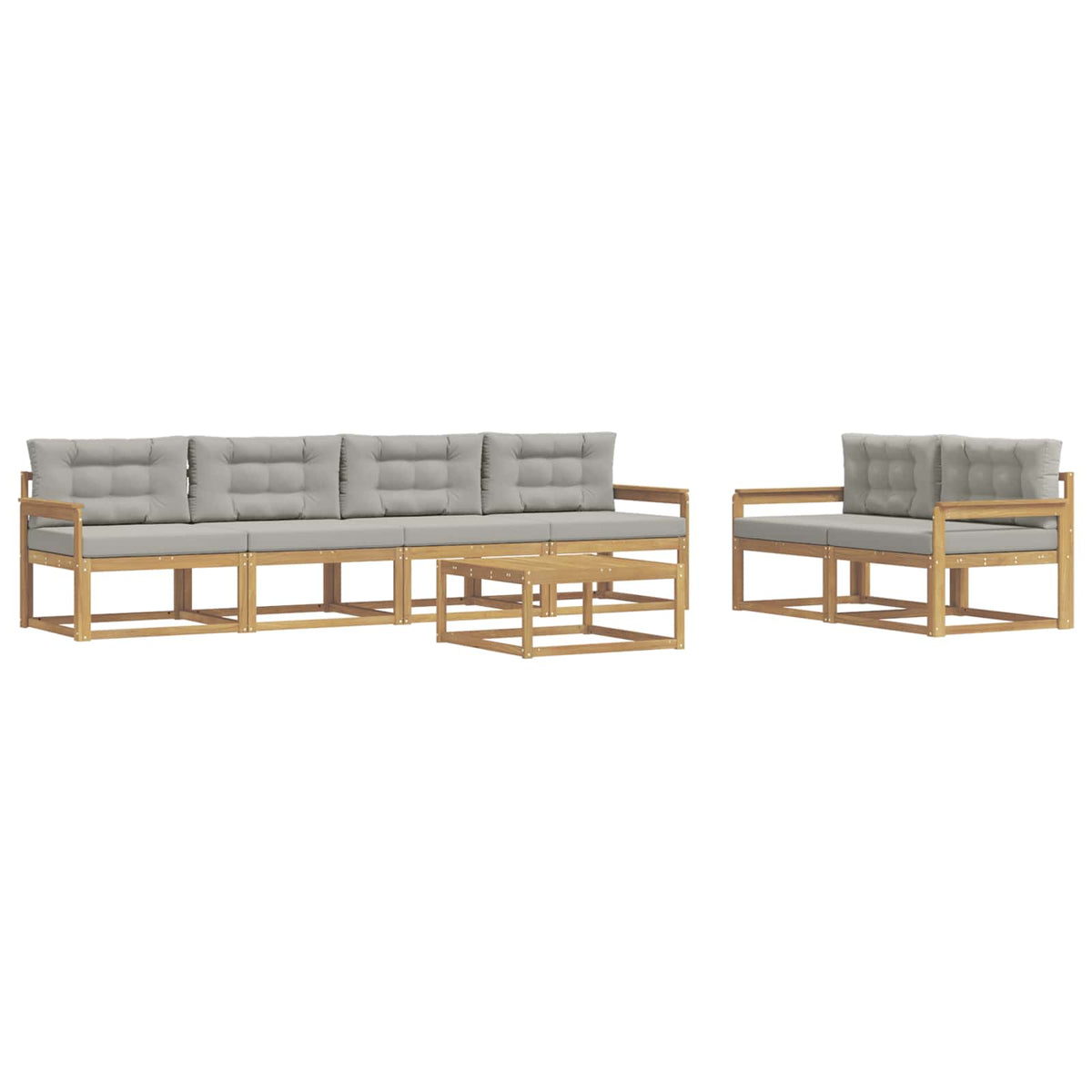 Set vanjskih sofa 6 kom. Bijela i svjetlosiva