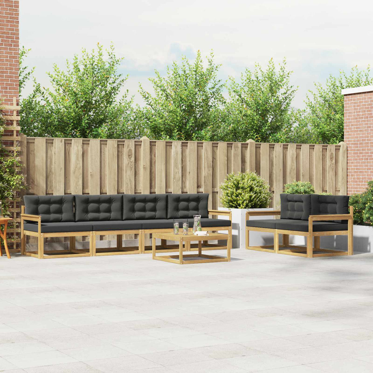 Set vanjskih sofa 6 kom. Bijela i antracit