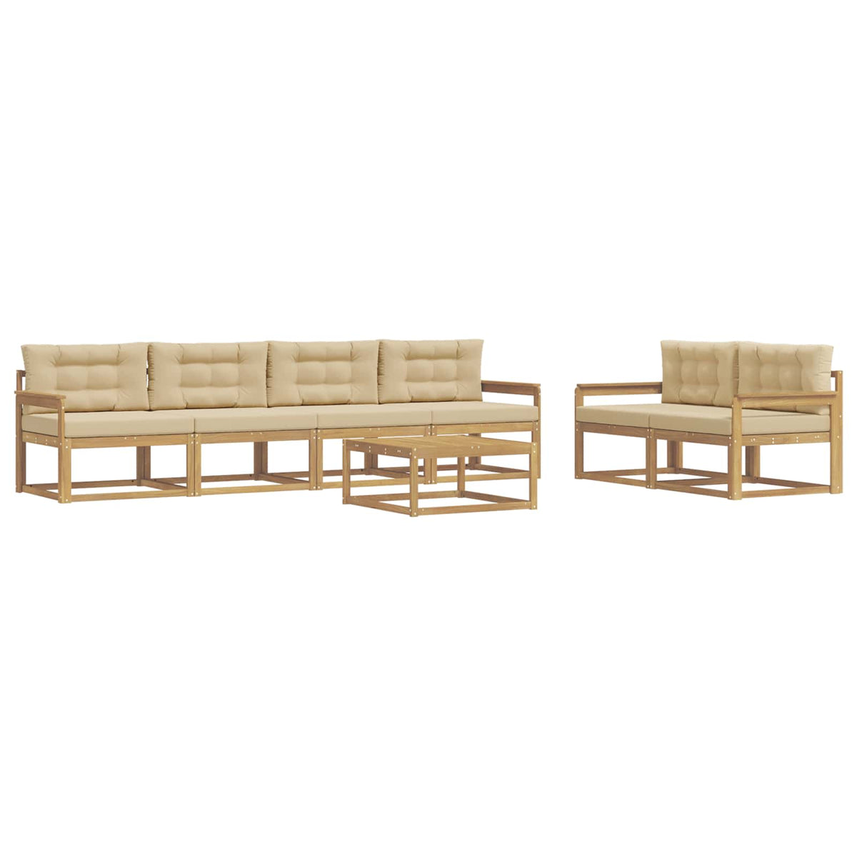 Set vanjskih sofa 6 kom. Bijela i bež