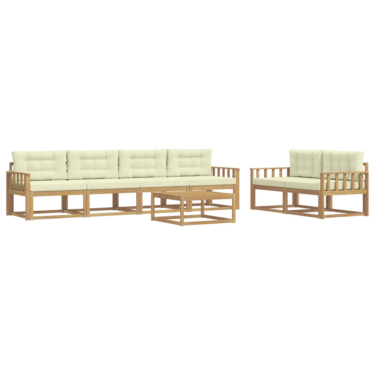 Set vanjskih sofa s jastukom 6 pcs Bijela i krem