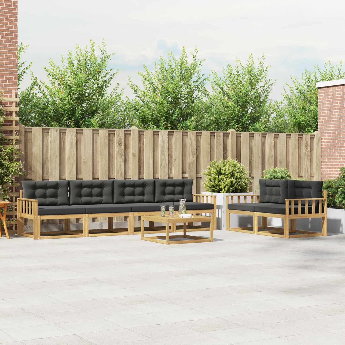 Set vanjskih sofa 6 kom. Bijela i antracit
