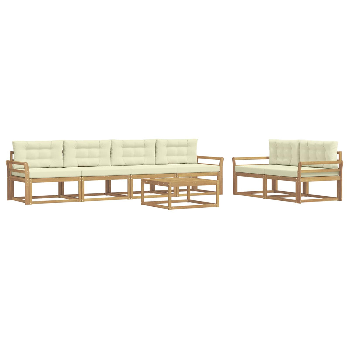 Set vanjskih sofa s jastukom 6 pcs Bijela i krem