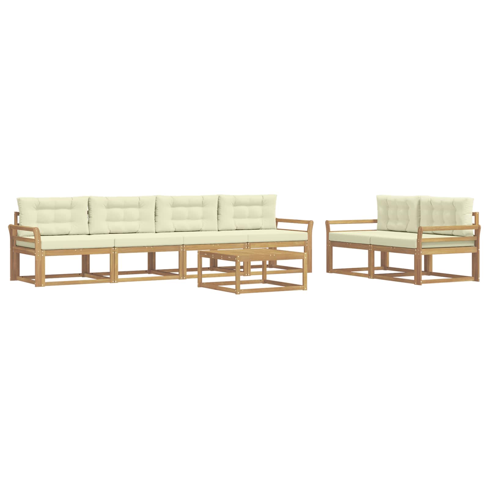 Set vanjskih sofa s jastukom 6 pcs Bijela i krem
