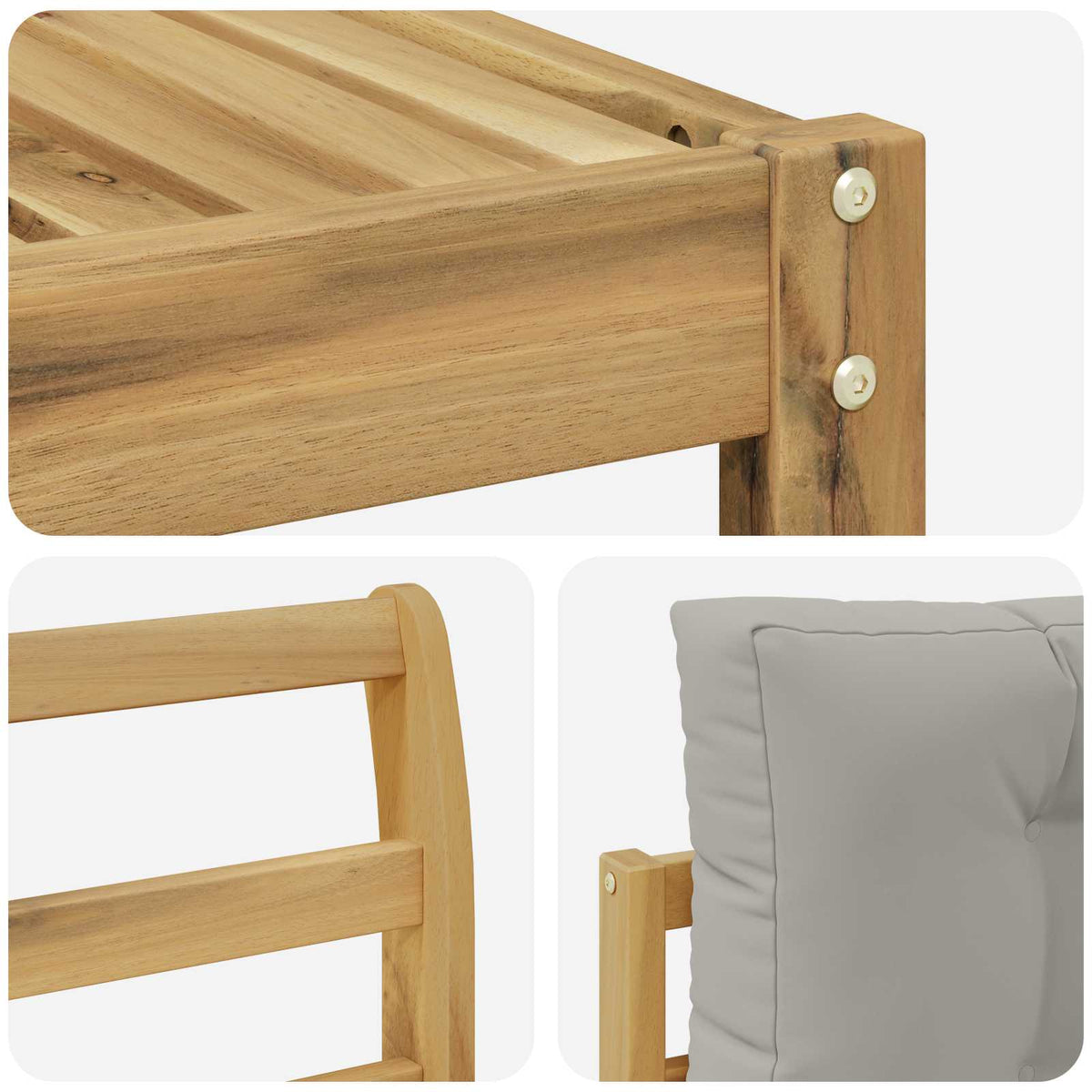 Set vanjskih sofa 6 kom. Bijela i svjetlosiva