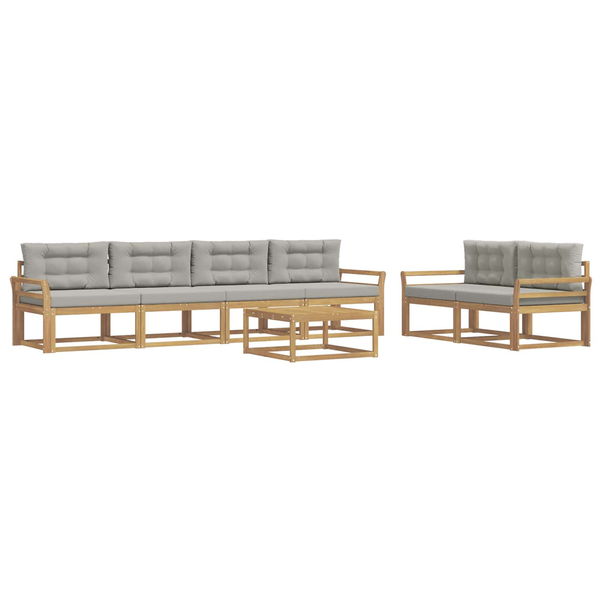 Set vanjskih sofa 6 kom. Bijela i svjetlosiva
