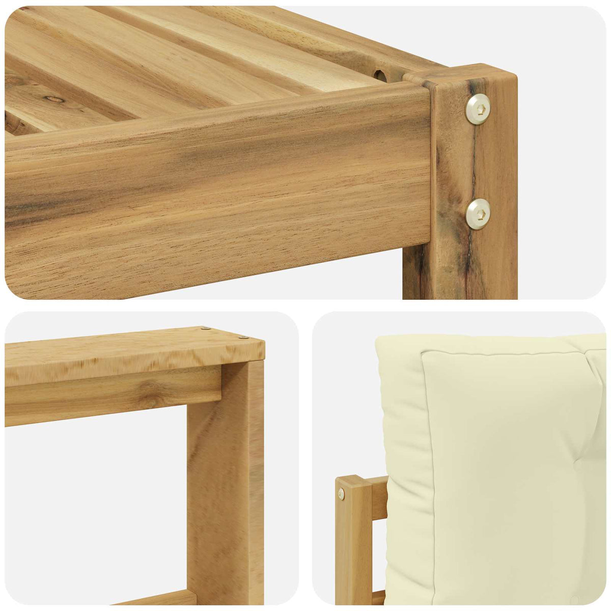 Set vanjskih sofa s jastukom 6 pcs Bijela i krem
