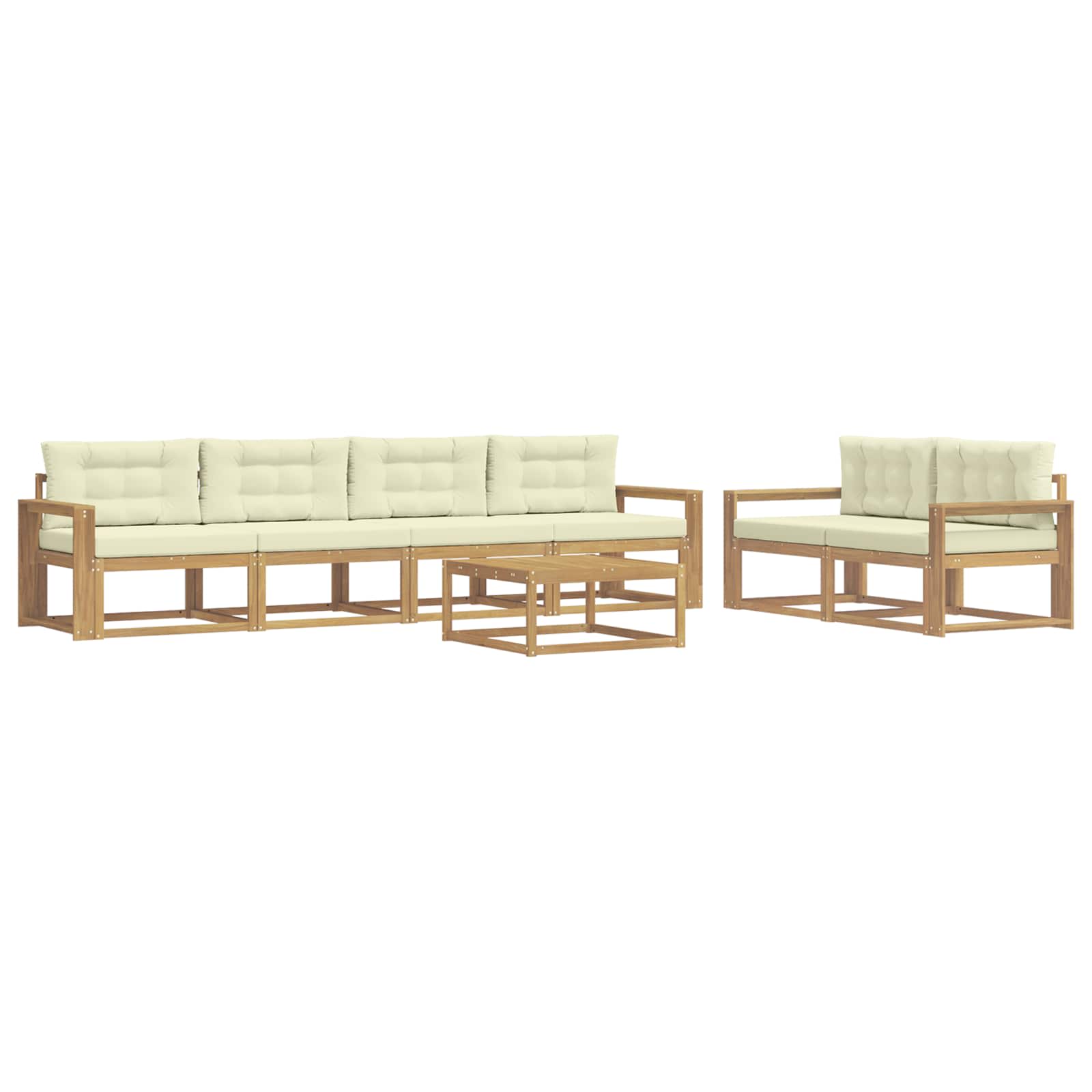 Set vanjskih sofa s jastukom 6 pcs Bijela i krem
