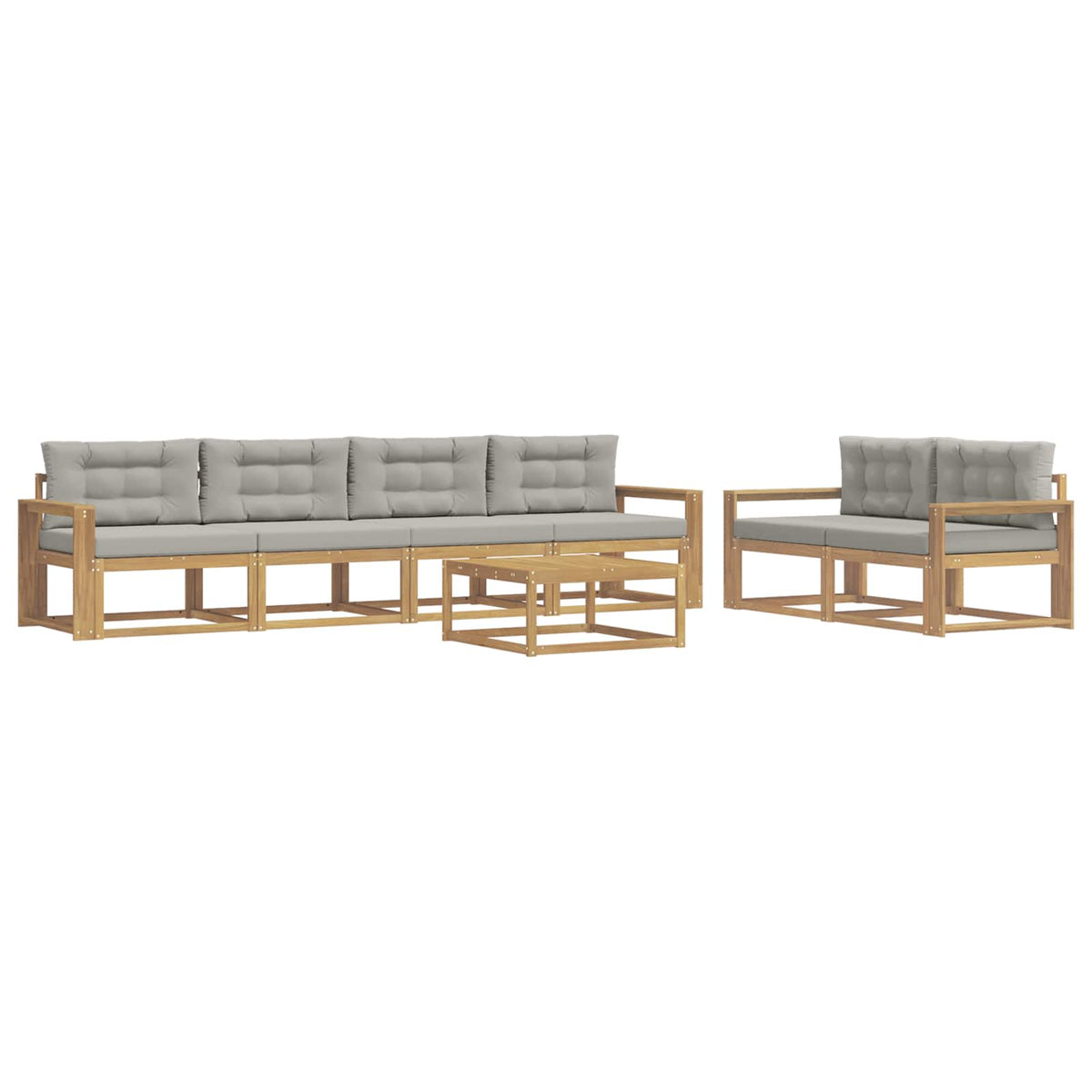 Set vanjskih sofa 6 kom. Bijela i svjetlosiva