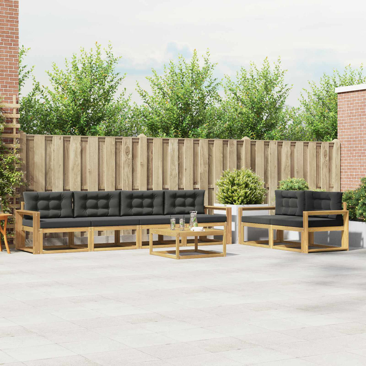 Set vanjskih sofa 6 kom. Bijela i antracit