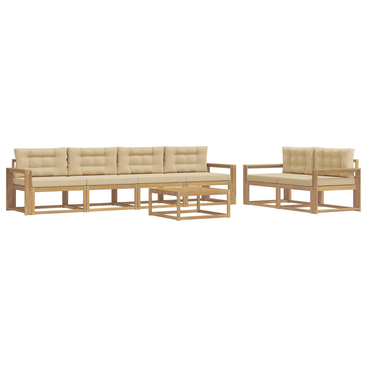 Set vanjskih sofa 6 kom. Bijela i bež