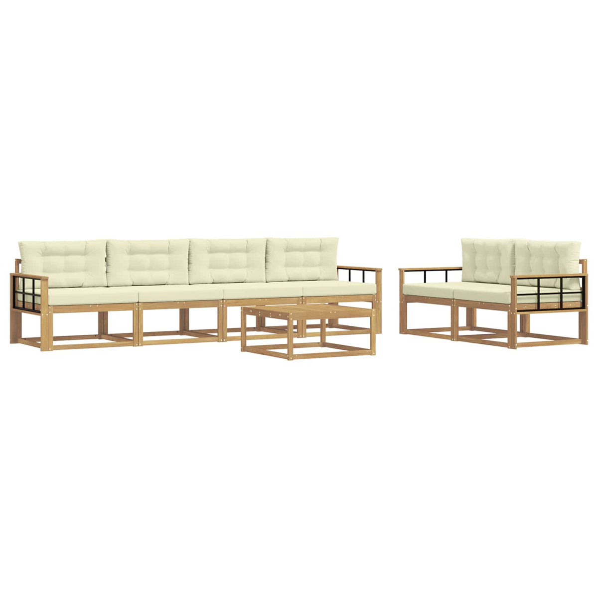 Set vanjskih sofa 6 kom. Bijela i krem