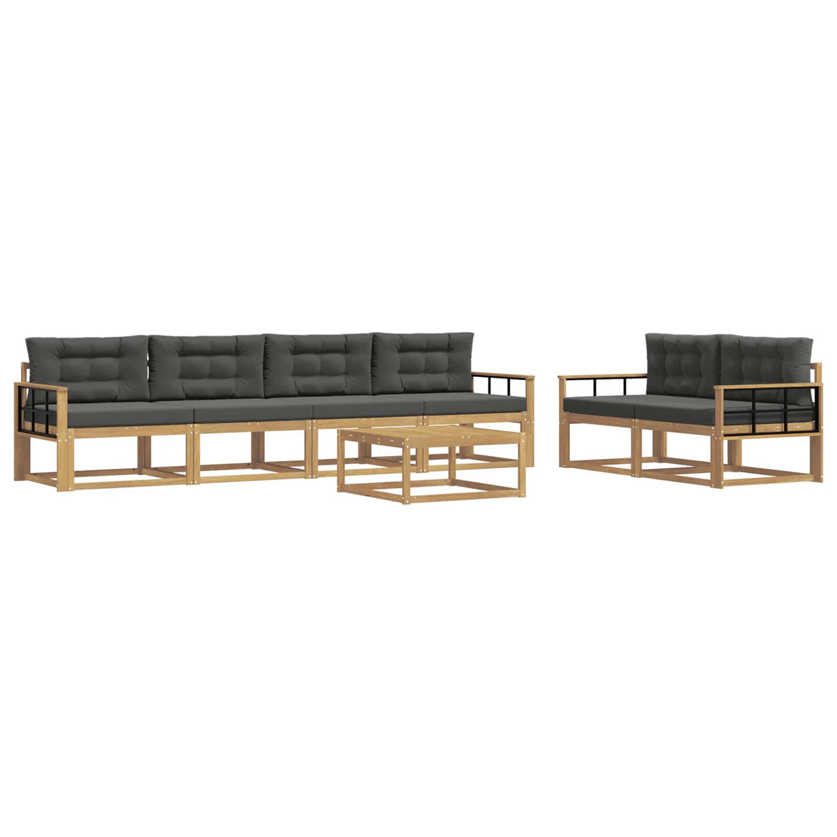 Set vanjskih sofa 6 kom. Bijela i antracit