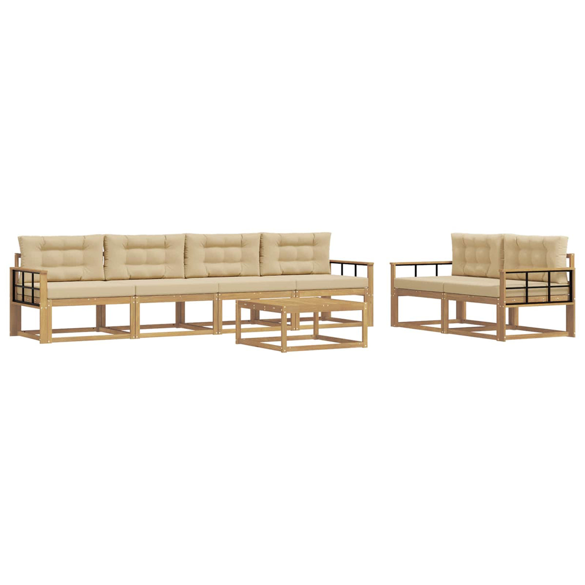 Set vanjskih sofa 6 kom. Bijela i bež